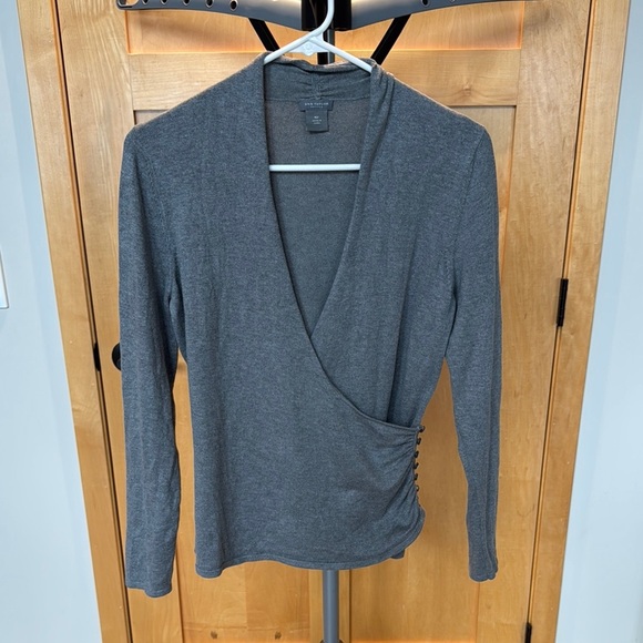 EUC Ann Taylor silk cotton Wrap sweater top - Picture 1 of 8